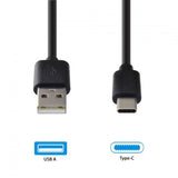 Grabn Go laad+datakabel USB-A USB-C 1m zwart