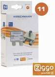 Hirschmann DPO 2104 shop Opdruk tweeverdeler aluminium.