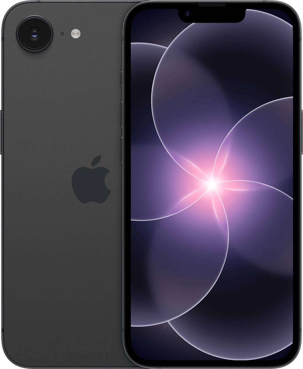 iPhone 17e zwart – achter- en voorkant
