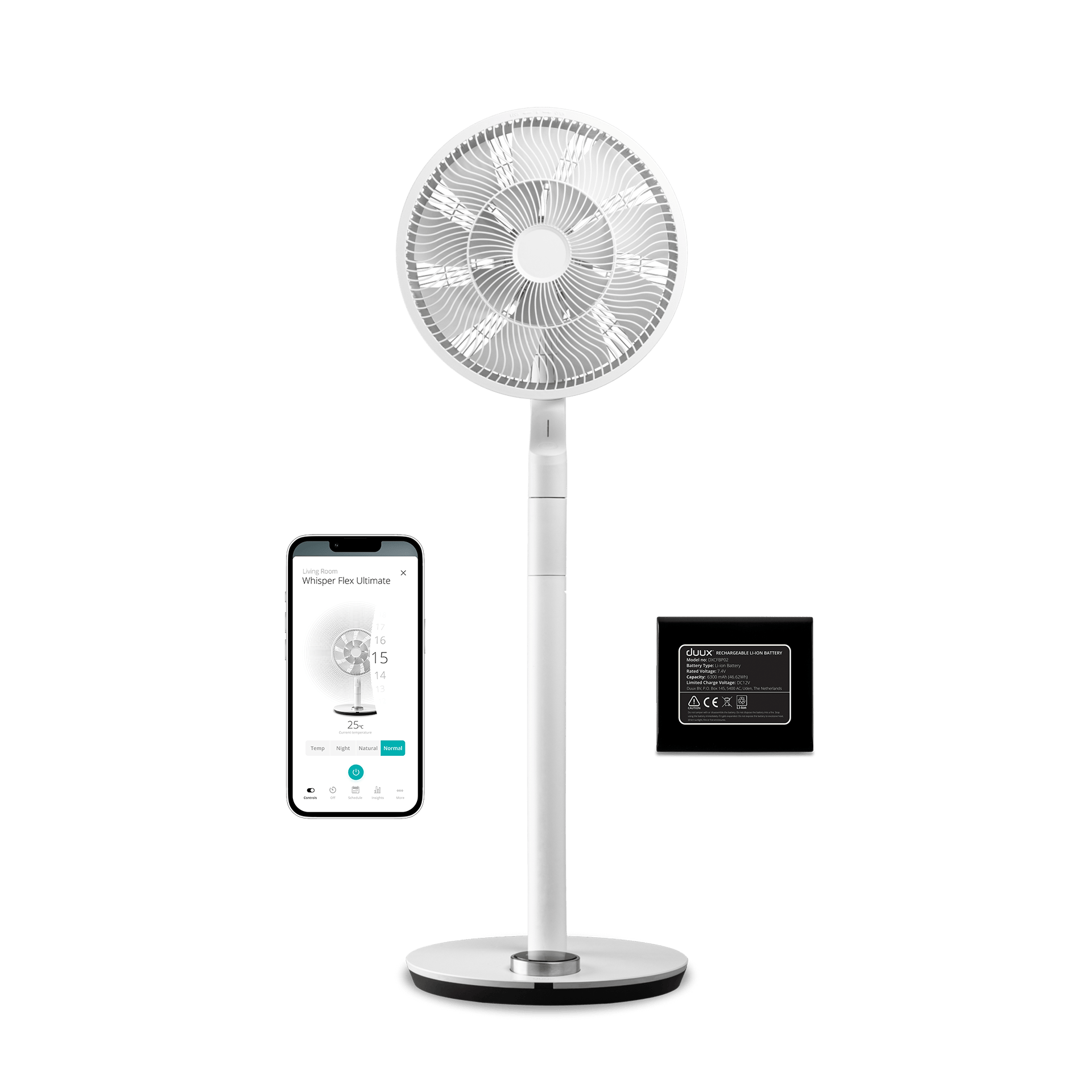 Duux Duux Whisper Flex Ultimate White with Battery Pack