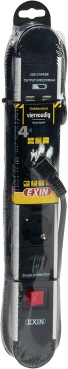 Exin TCD 4-v alu +usb 2100mA+1.5m