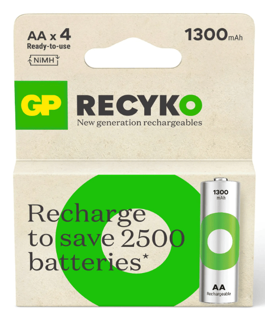 GP GP ReCyko Rechargeable AA Batterijen 1300mAh 4-Pack