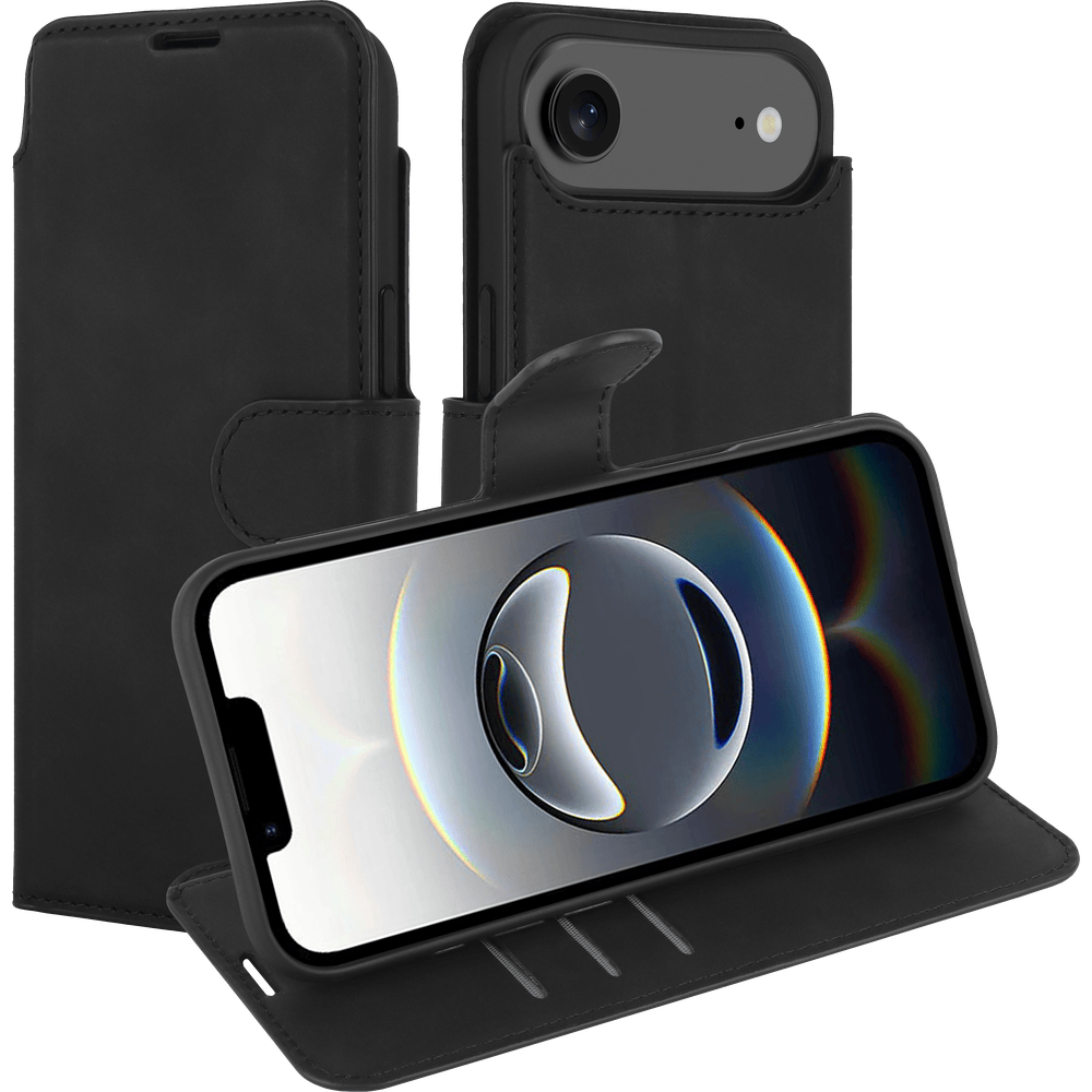 Just in Case Just in Case iPhone Air Prime Leather Wallet Case Zwart