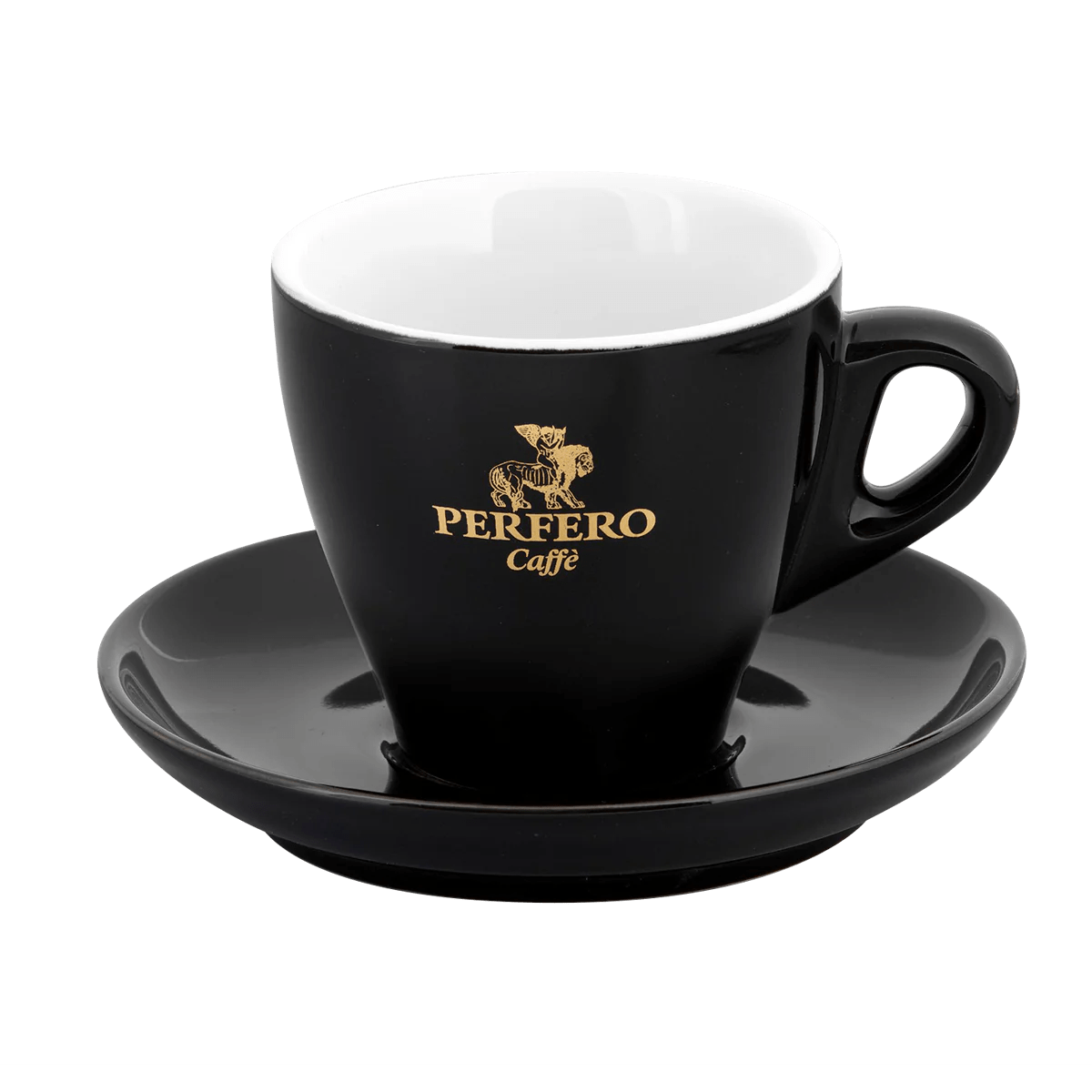 Perfero Cappuccino koffiekop en schotel 190ml 6 stuks.