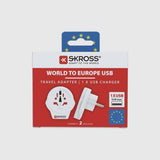 SKROSS SKROSS Wereld naar Europa Reisadapter & USB Charger