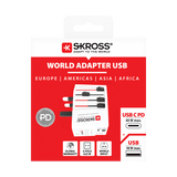 SKROSS SKROSS Wereld Reisadapter & USB/USB-C 30W Charger