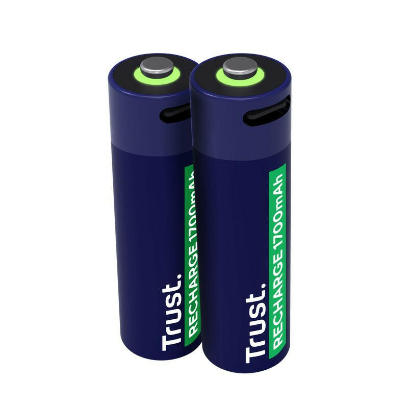 Trust USB-C Rechargeable AA Batteries 2-Pack.