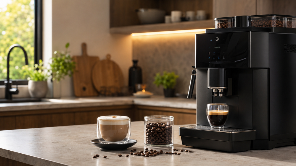 Premium volautomatische koffiemachine in een moderne keuken