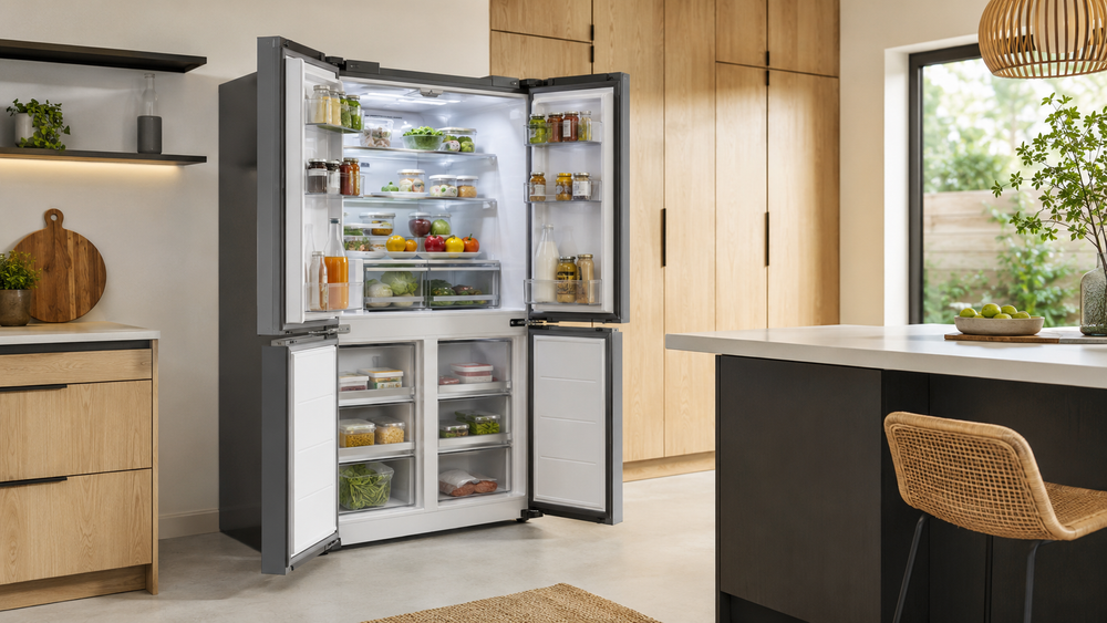 Amerikaanse koelkast in een moderne keuken