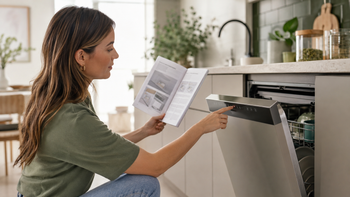 Handleiding raadplegen bij het bedienen van een vaatwasser