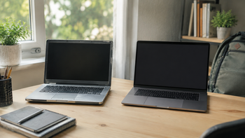 Oude en nieuwe laptop naast elkaar