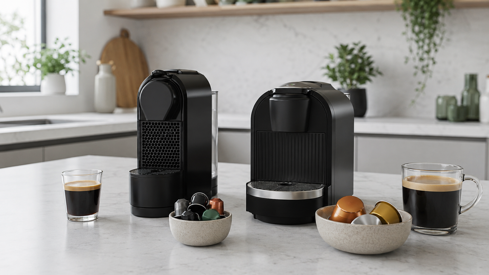 Twee capsulekoffiesystemen naast elkaar