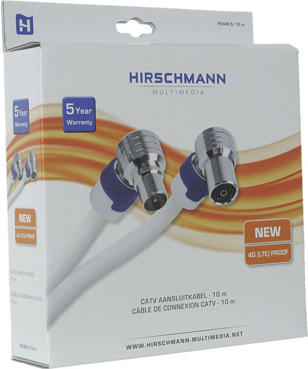Hirschmann FEKAB 5/10 m Aansluitkabel IEC 10m 4G proof wit-b.