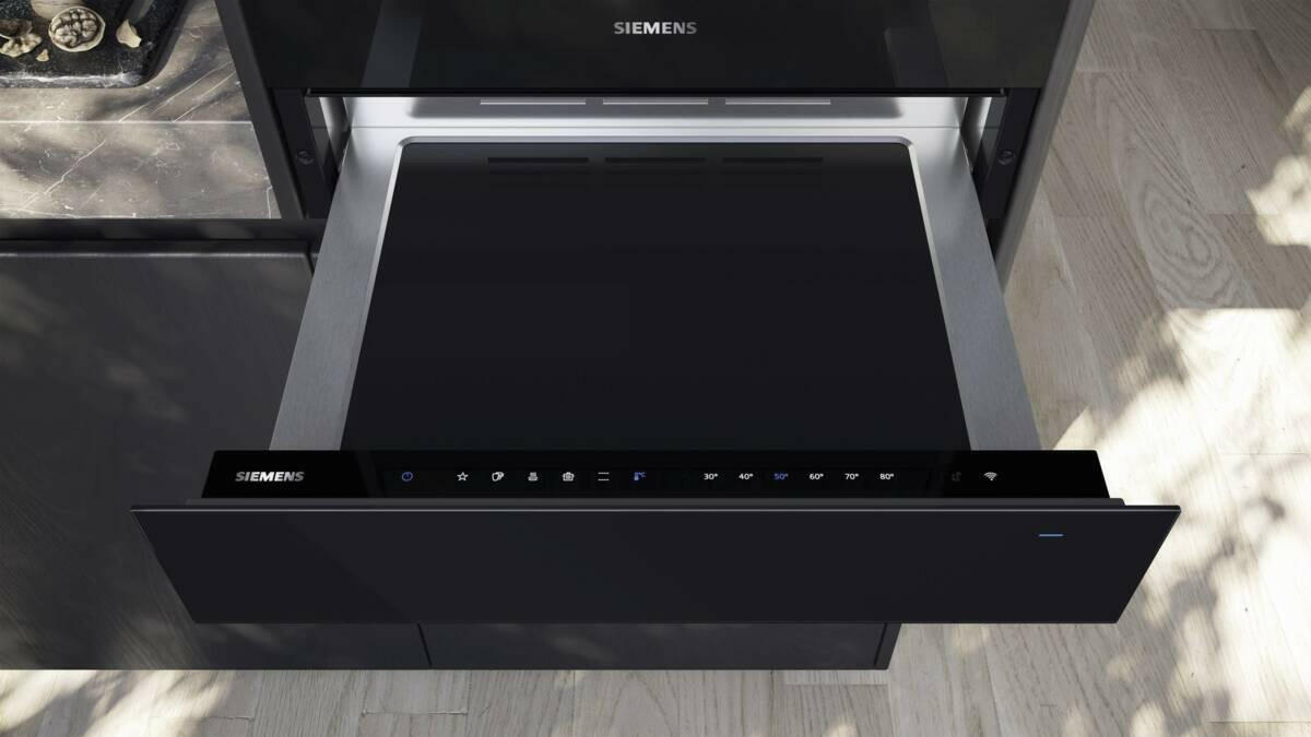 Siemens BI710C1B1 iQ700, Opwarm/warmhoudlade 14 cm push/pull.