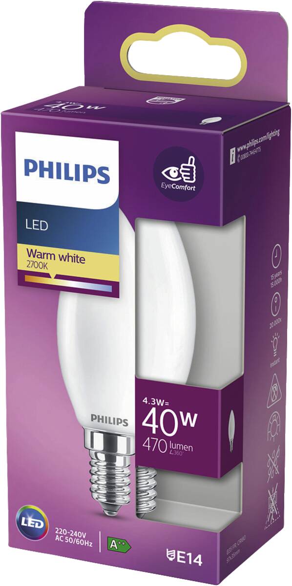 Philips LED classic 40W B35 E14 WW FR ND SRT4.