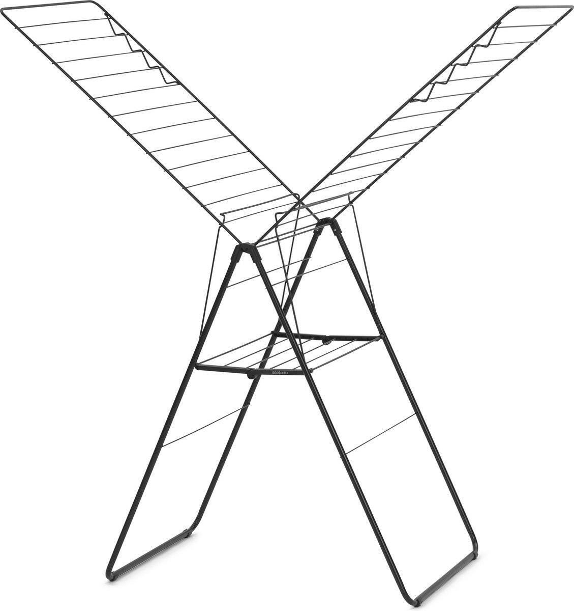 Brabantia HangOn Droogrek 25m - Inklapbaar Wasrek - Matt Black