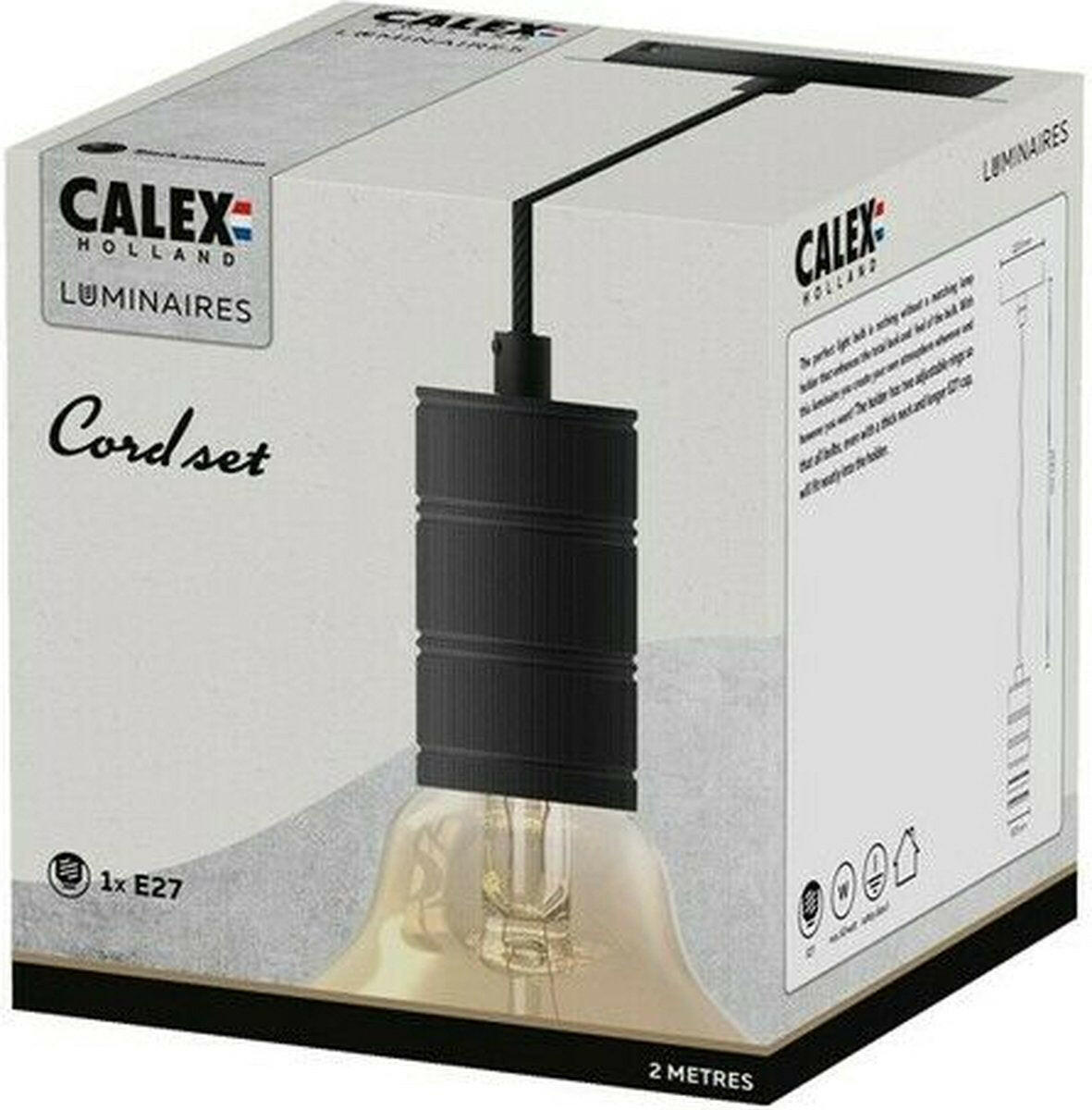 CALEX LAMPHOUDER RETRO PENDEL ZWART