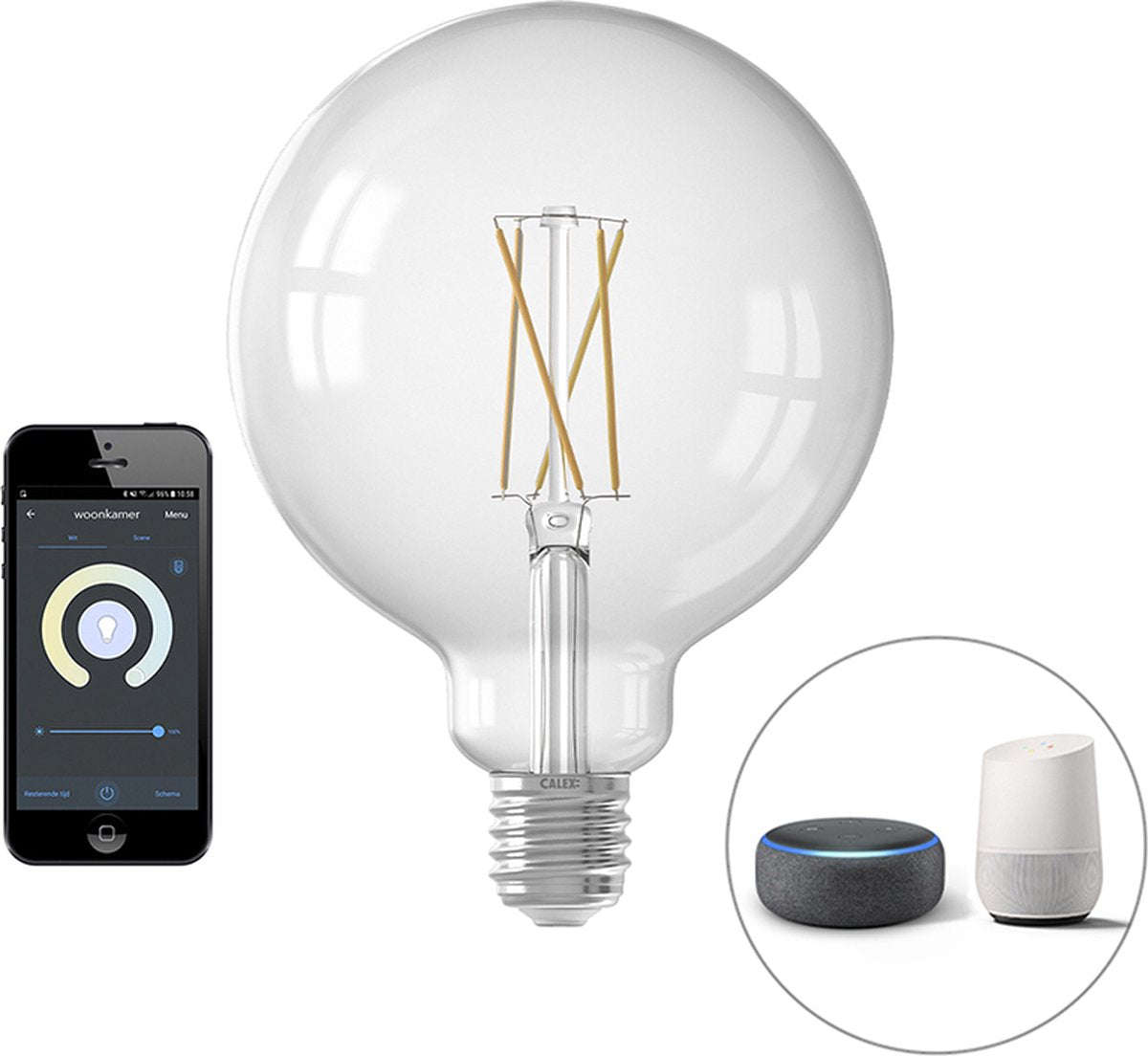 CALEX LEDLAMP SMART LED GLOBELAMP G125 E27 FILAMENT CLEAR