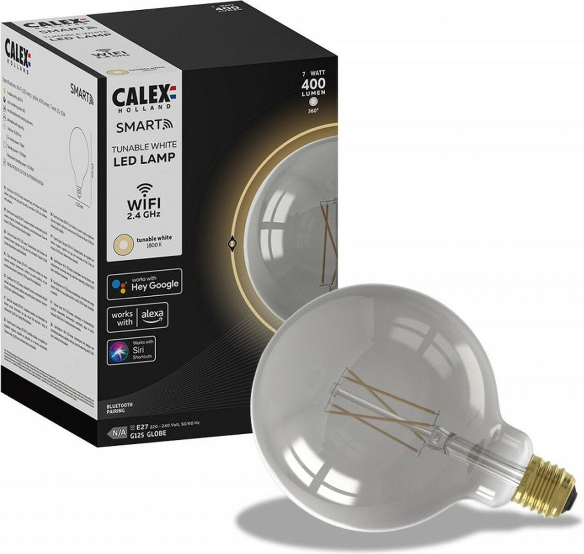 CALEX LEDLAMP SMART LED FILAMENT RUSTIC SMOKEY GLOBELAMP G12