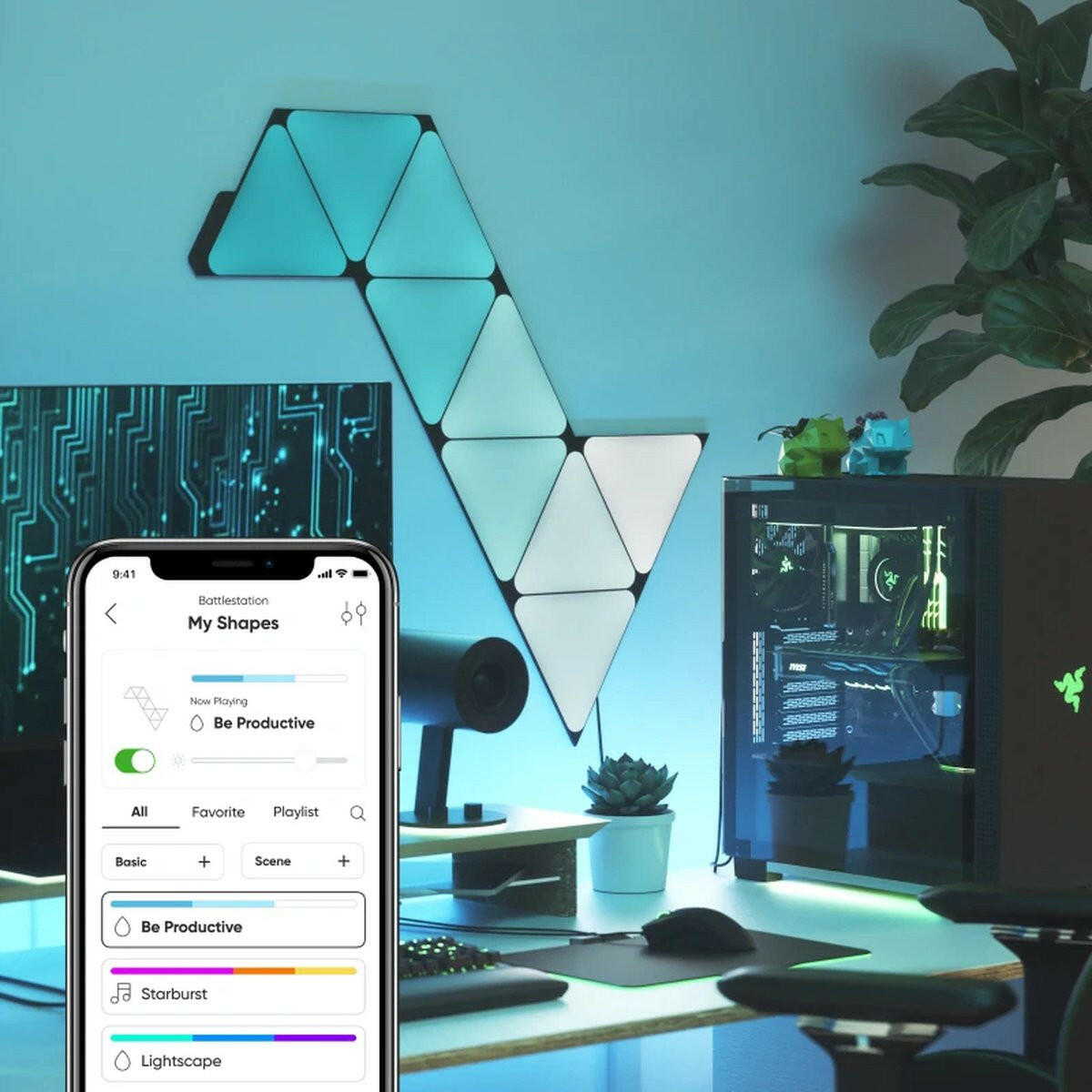 Nanoleaf Shapes Black Mini Triangles Expansion Pack - 10 pan