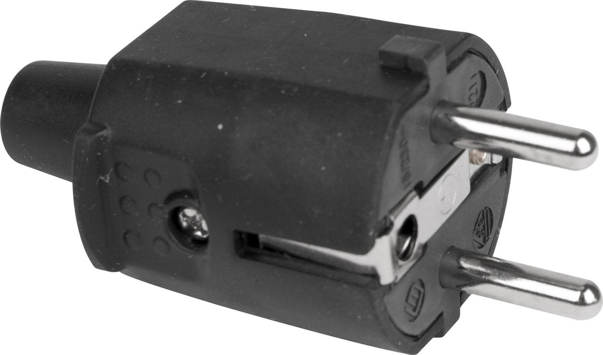 UNIVERSEEL STEKKER PVC + RA ZWART STEKKER