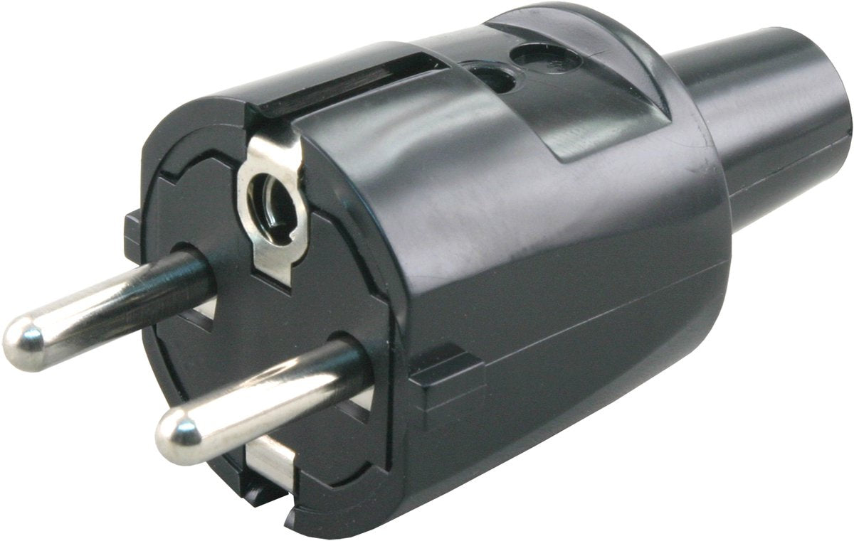 UNIVERSEEL STEKKER PVC + RA ZWART STEKKER
