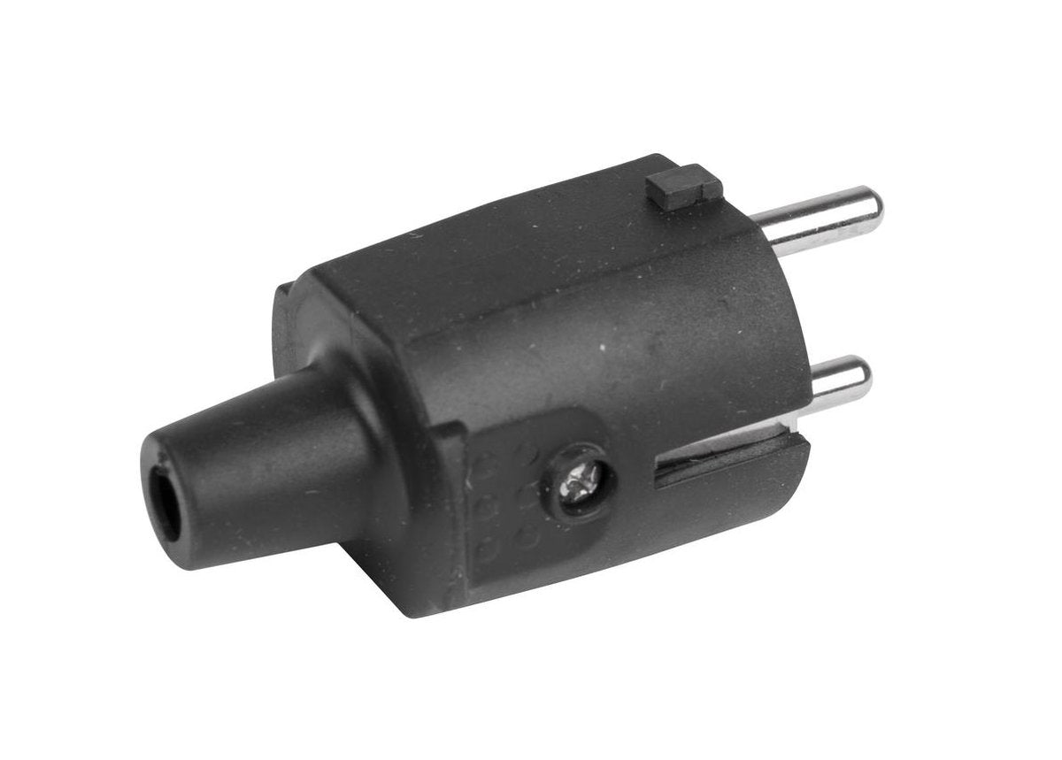 UNIVERSEEL STEKKER PVC + RA ZWART STEKKER