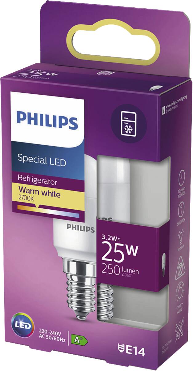 Philips LED 25W T25 Kühlschranklampe E14 WW FR ND SRT4