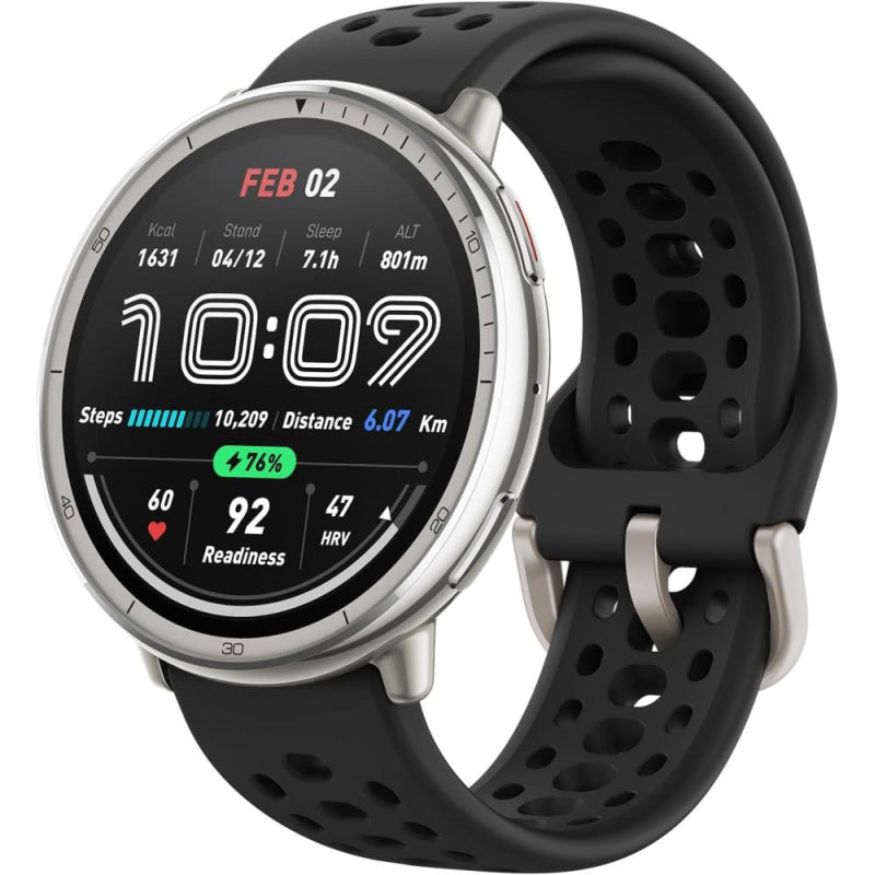 Amazfit Active 2 Sport RVS zwart