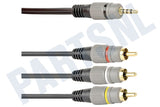 Easyfiks Jack 3,5mm 4P Stereo Male 3x Tulp RCA Male 1,5m
