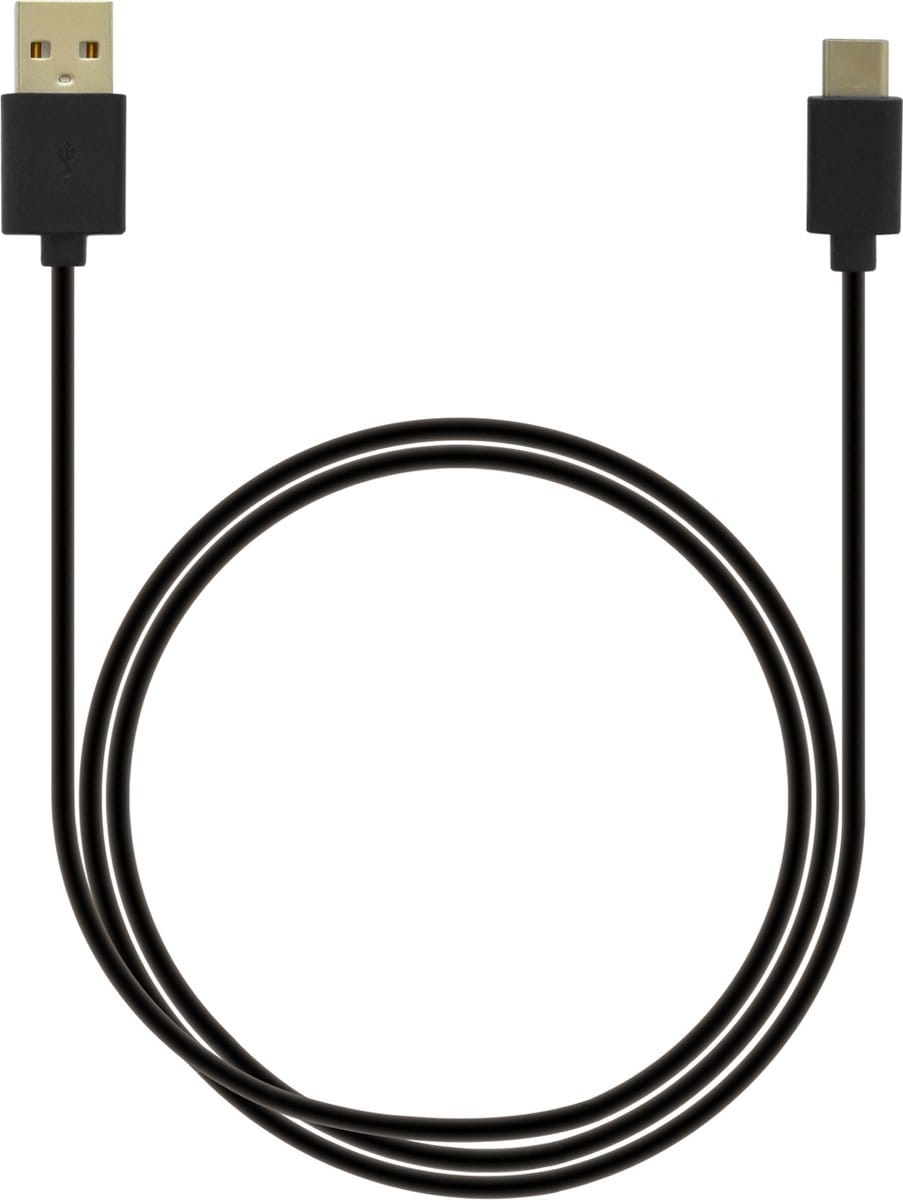 Grabn Go laad+datakabel USB-A USB-C 1m zwart