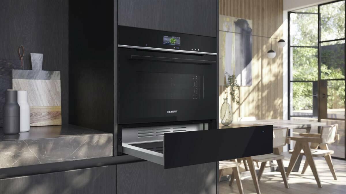 Siemens BI710C1B1 iQ700, Opwarm/warmhoudlade 14 cm push/pull.
