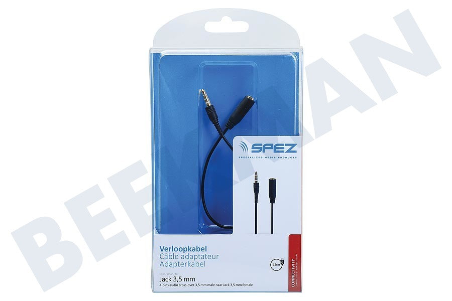 Spez 4P Audio Cross-over Jack 3,5mm Male Female 15cm
