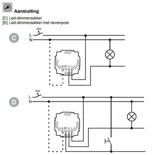 64851 U BUS FLEX LED-DIMMERSOKKEL 1-V.