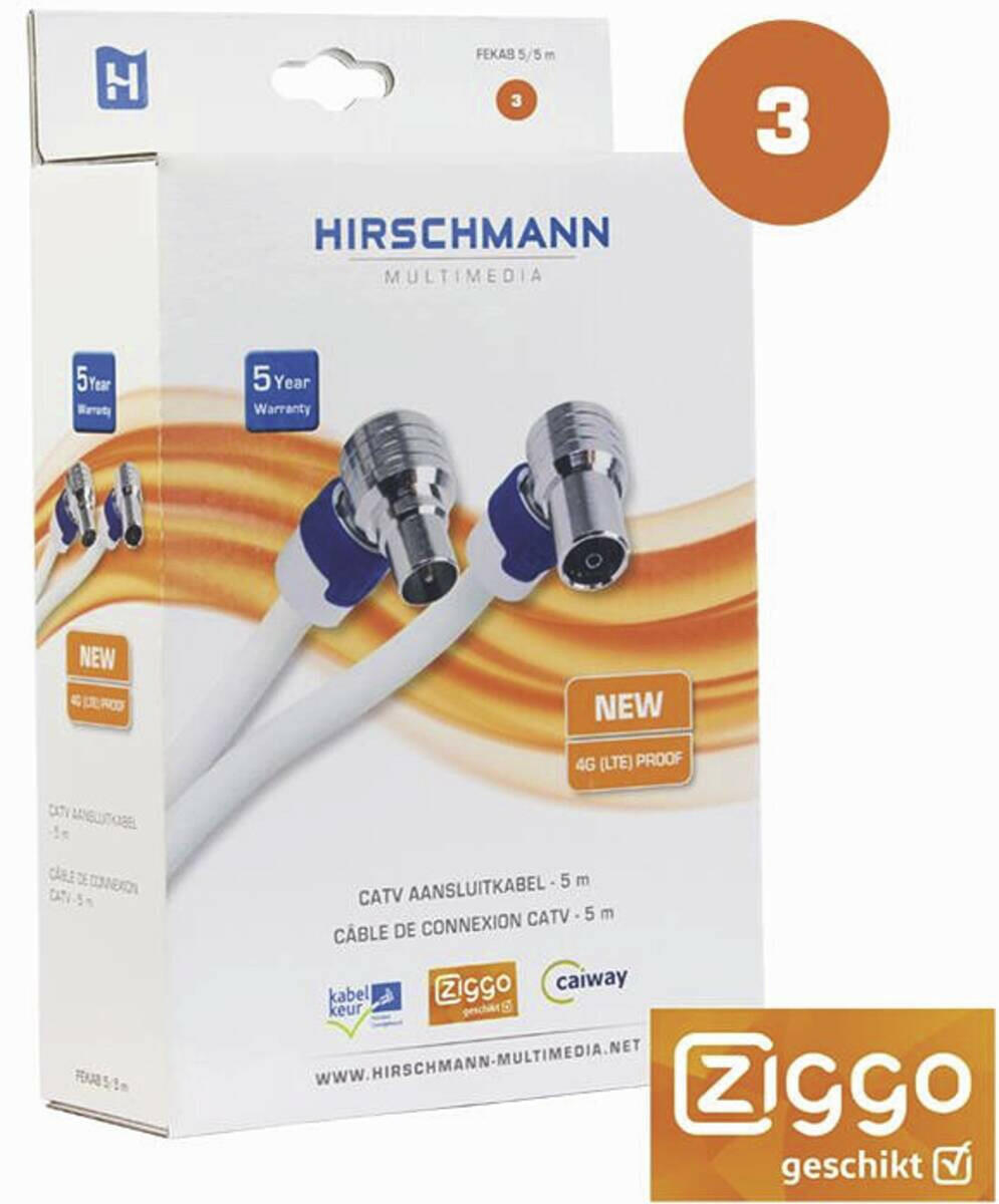 Hirschmann FEKAB 5/5 m Aansluitkabel IEC 5 m 4G proof wit-bl.