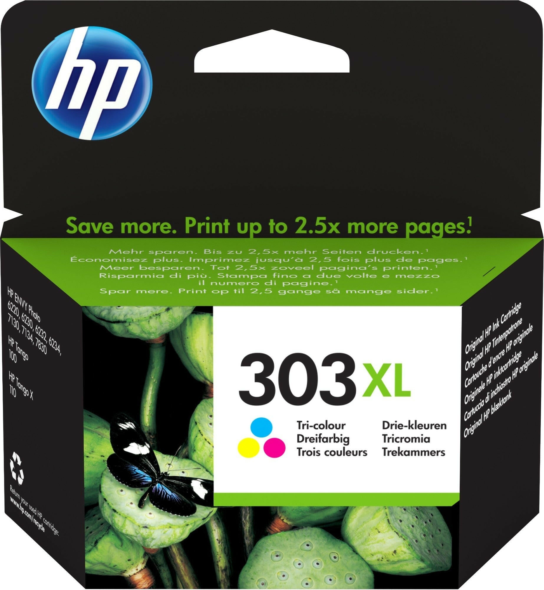 HP 303XL ORIGINELE HIGH-CAPACITY DRIE-KLEUREN INKTCARTRIDGE.