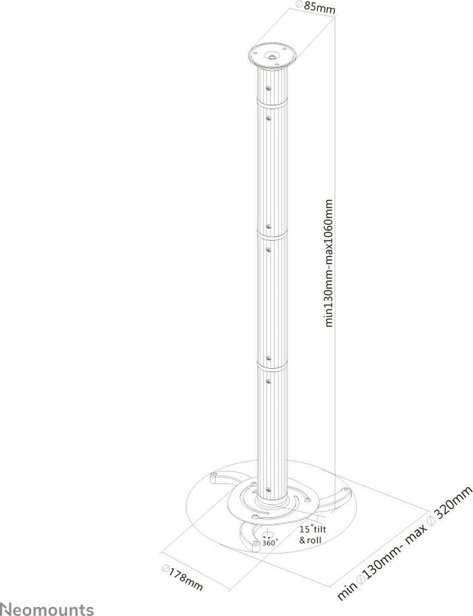 Neomounts by Newstar BEAMER-C200 zilver