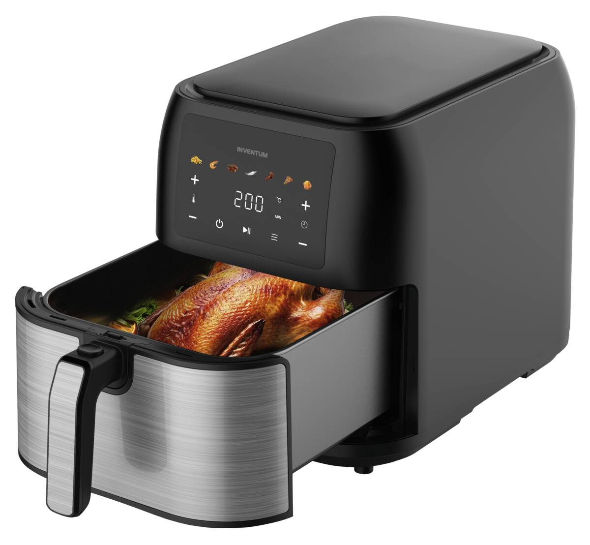 Inventum GF801HLDB zwart-RVS