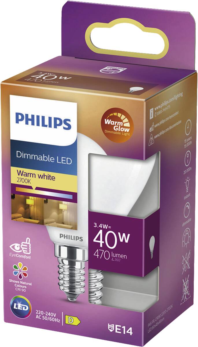 Philips LED classic 40W P45 E14 FR WGD90 SRT4