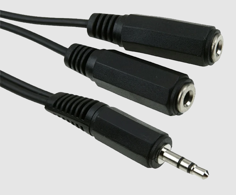 Spez 4P Verloopkabel 3,5mm Jack Male 2x 3,5mm Female 15cm