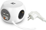 ACT ACT AC2415 Stekkerdoos met USB-C/A-poorten wit