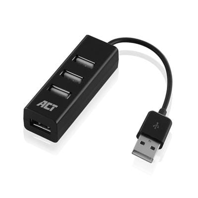 ACT ACT AC6205 USB Hub 4poorts USB-A zwart