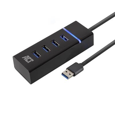 ACT ACT AC6300 USB Hub 3.0 4 poorts USB-A zwart
