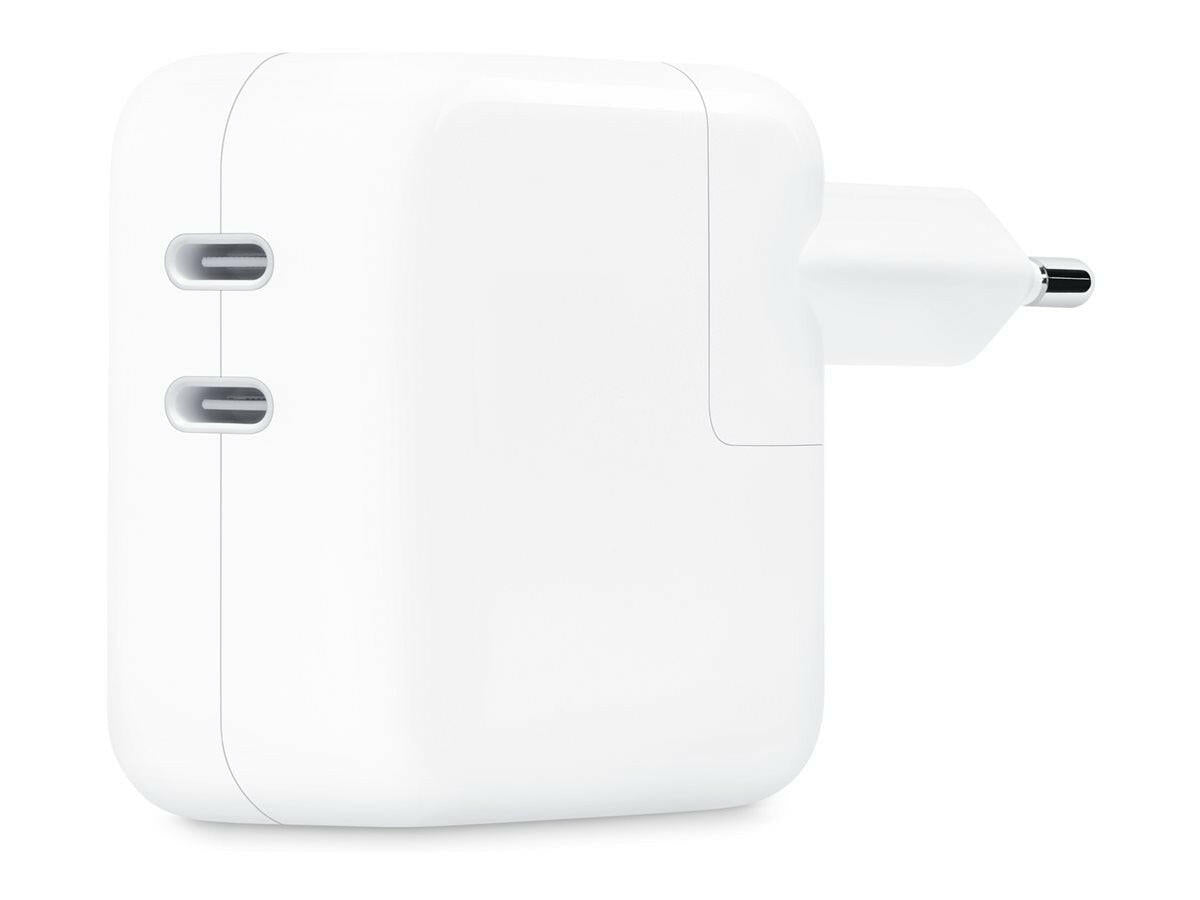 Apple Lichtnetadapter 35W met 2 USB-C poorten.