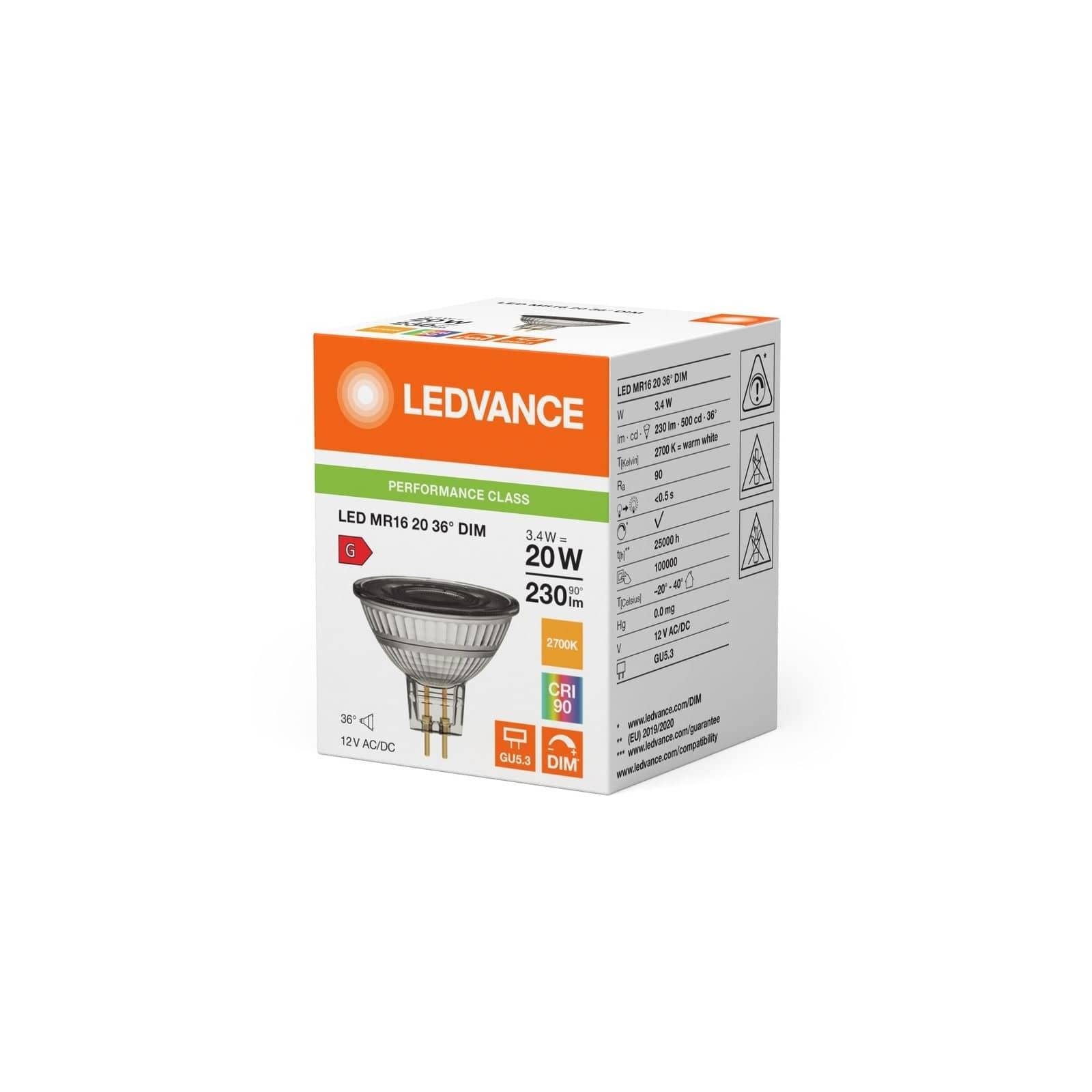 Aswo LED MR16 DIM P 3.4W 927 GU5.3
