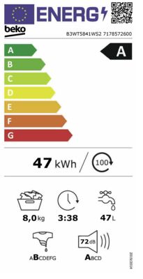 Beko B3WT5841WS2 wit