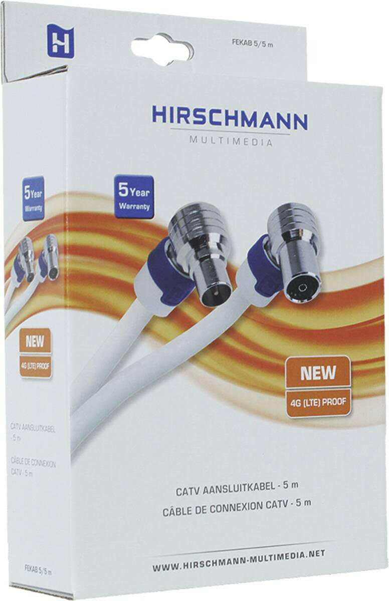 Hirschmann FEKAB 5/5 m Aansluitkabel IEC 5 m 4G proof wit-bl.