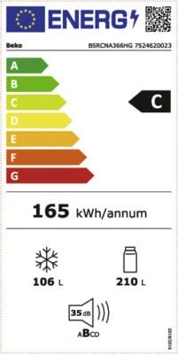 Beko Beko B5RCNA366HG Manhattan Grey