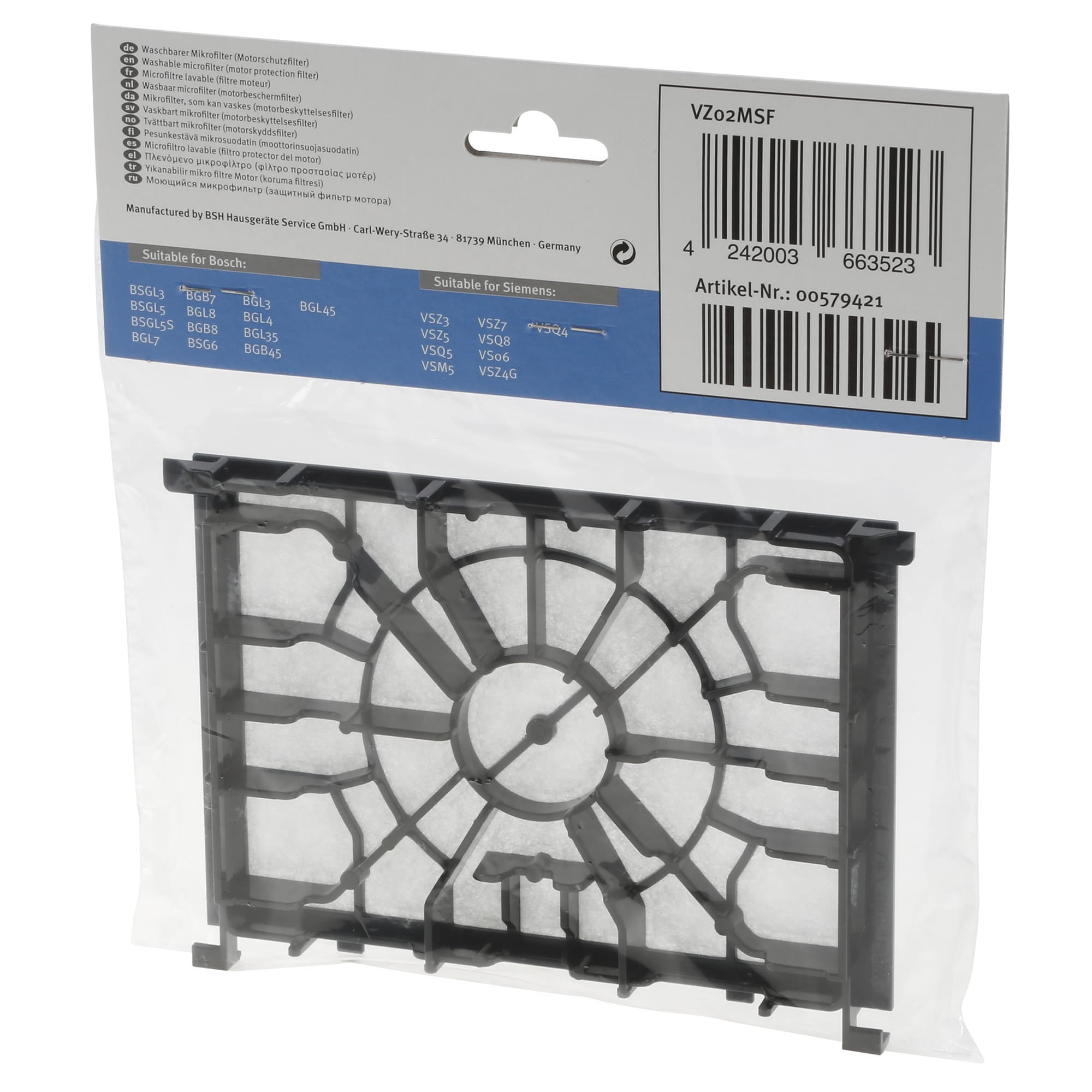 Bosch Bosch Siemens Motorbeschermings Filter