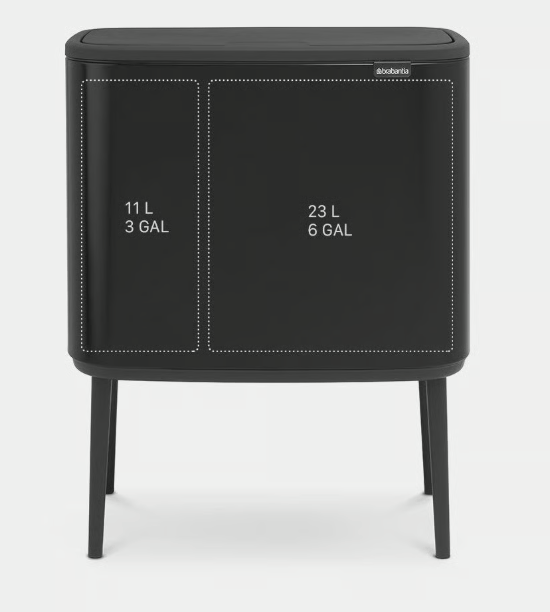 Brabantia Brabantia Bo Touch Bin, 11 + 23L mat zwart